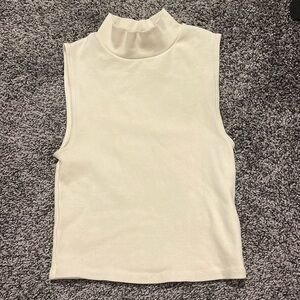 ZARA HIGH NECK CREAM TOP